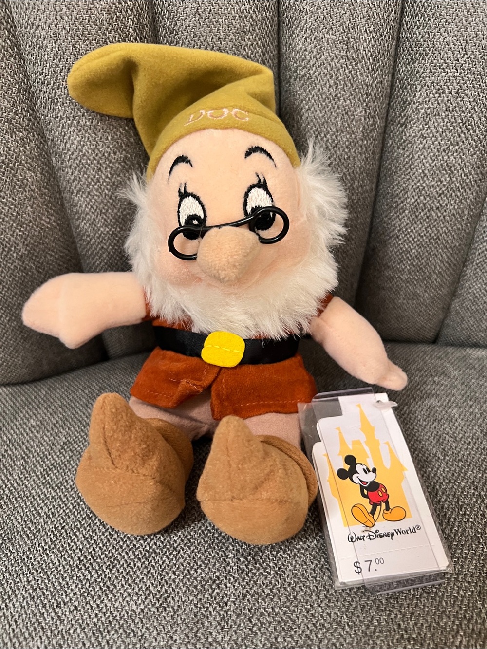 Disney Doc Plush with Green Hat and Brown Outfit NWT